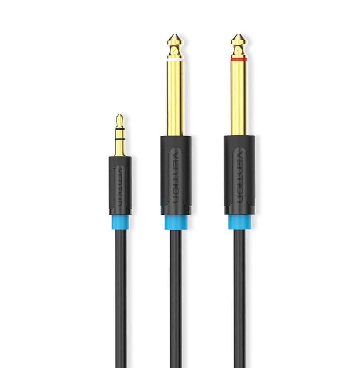 Кабель Vention 3,5 мм TRS Male to Dual 6,35 мм Male Audio Cable 2 м Black (BACBH)