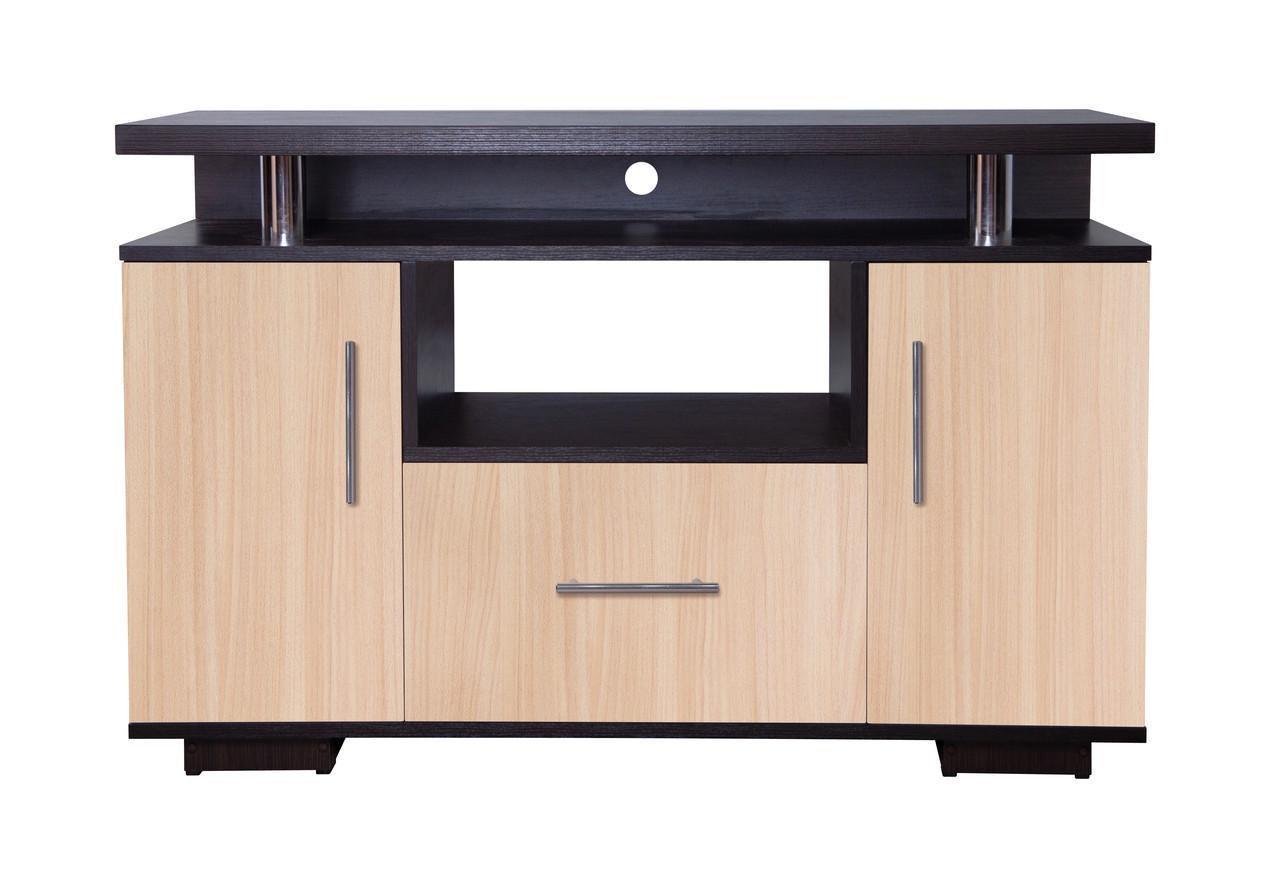 Тумба под телевизор МАКСИ-МЕбель Везувий плюс 1200 Ручка-рейлинг 128 Венге магия/Дуб молочный (11363)