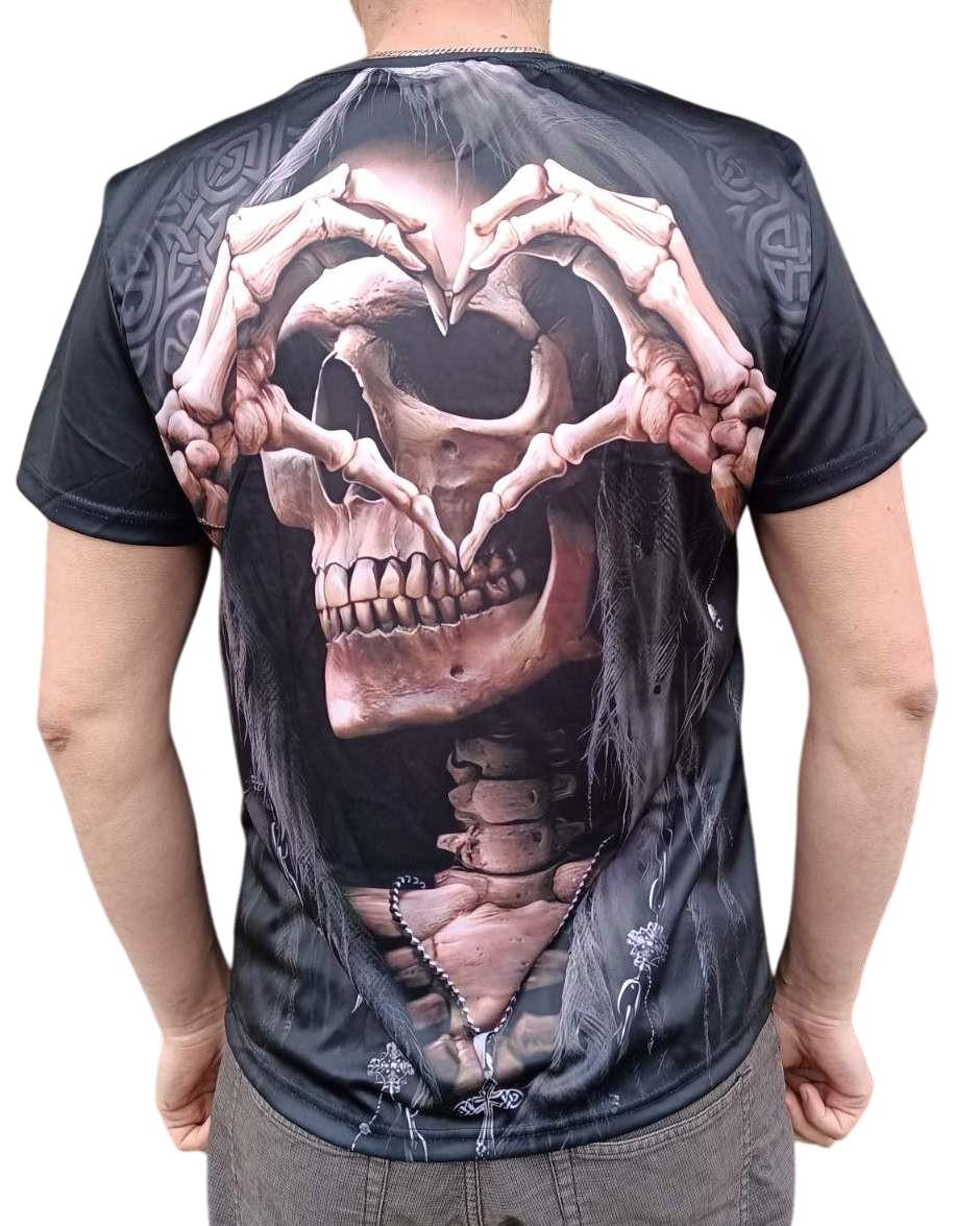 Футболка с черепом и сердцем 2XL (388-02) - фото 3 Футболка с черепом и сердцем 2XL (388-02) - фото 3