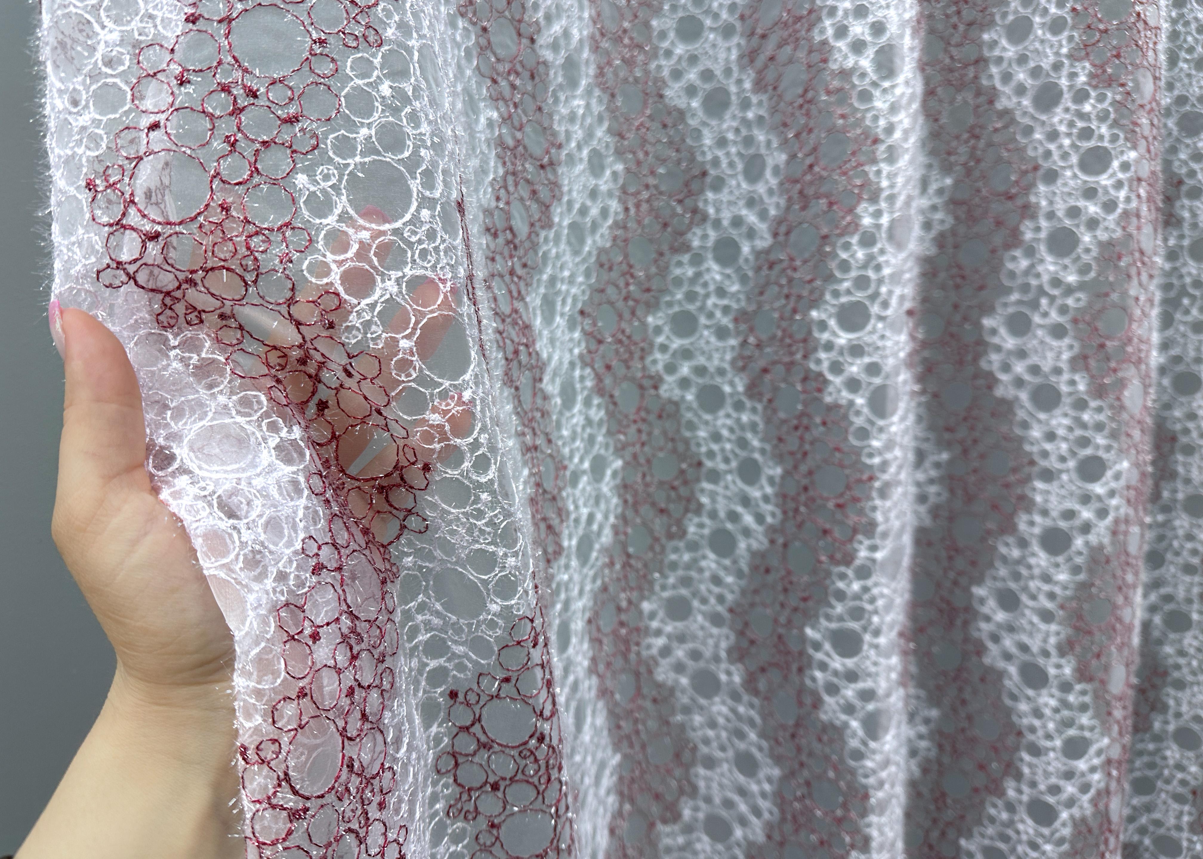 Тюль VR-Textil 1687т Органза с вышивкой и люрексом 300х270 см Бордовый/Белый (42-0724) - фото 5 Тюль VR-Textil 1687т Органза с вышивкой и люрексом 300х270 см Бордовый/Белый (42-0724) - фото 5