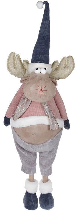 Игрушка мягкая Лось Джейкоб 36х35х117 см Розовый с синим