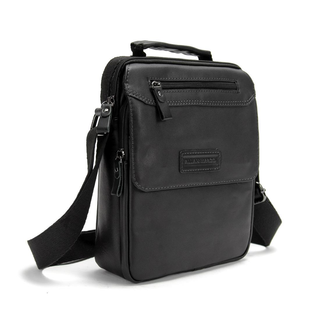 Мужская сумка через плечо Royal Bag RR-9103A из натуральной кожи Черный (7591)