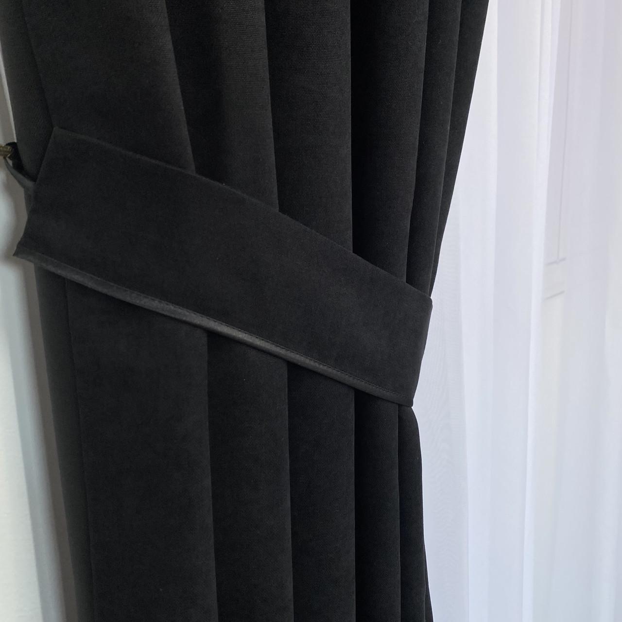 Шторы готовые микровелюр на тесьме однотонные Черный - фото 7 Шторы готовые микровелюр на тесьме однотонные Черный - фото 7