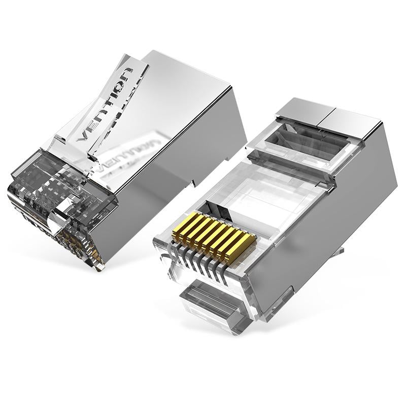 Модульний штекер Vention 50 шт RJ45 Cat.6A FTP під обтиск до 10 Гбіт/с для провідників 23-26 AWG Прозорий (IDFR0-50) Модульний штекер Vention 50 шт RJ45 Cat.6A FTP під обтиск до 10 Гбіт/с для провідників 23-26 AWG Прозорий (IDFR0-50)