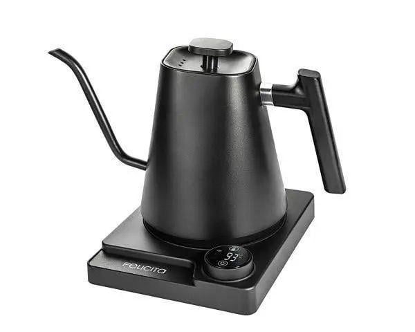 Електрочайник для кави Felicita Square з регулюванням температури та носиком для воронки 600 мл Чорний (S30)