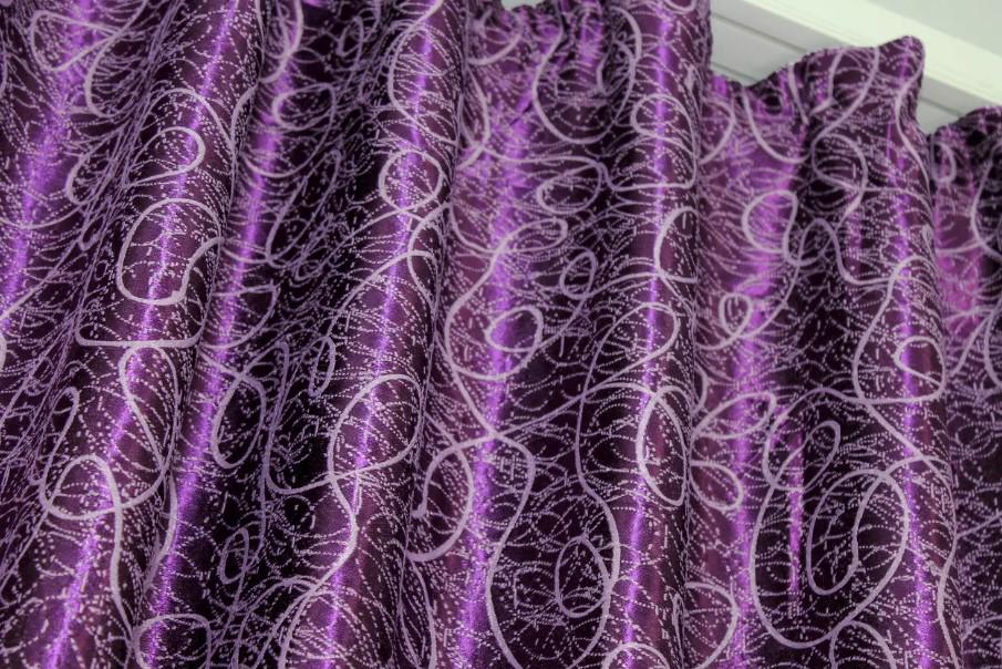 Комплект штор Жаклин двухсторонний блекаут 1,5х2,7 м 2 шт. Фиолетовый (645ш) - фото 6