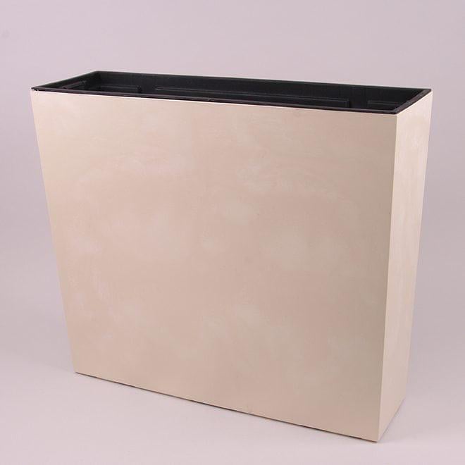 Горшок пластмассовый с вкладом Flora URBI CASE BETON EFFECT высокий 58 см Кремовый (92162)