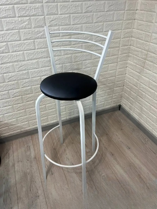 Барний стілець металевий 35х107 см Чорний/Білий (28373999)