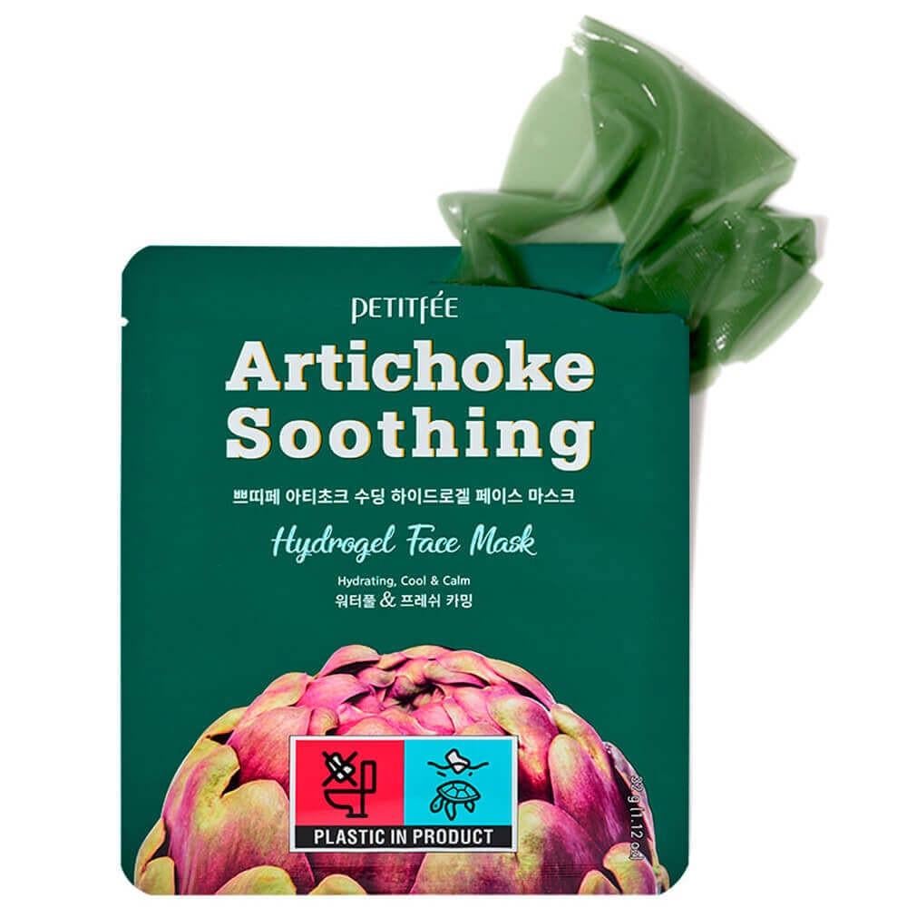Маска для лица успокаивающая гидрогелевая Petitfee Artichoke Soothing Hydrogel Face Mask (2938454717)