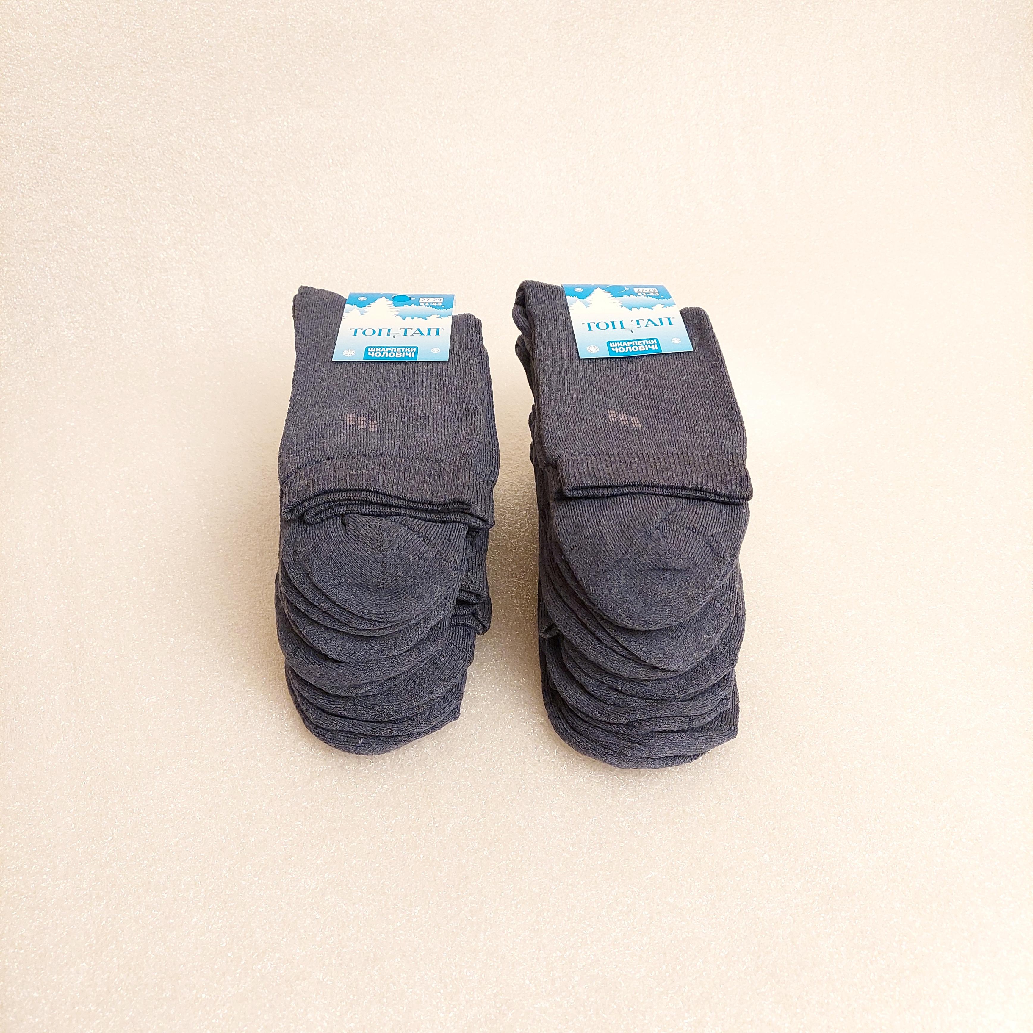 Шкарпетки чоловічі зимові махрові Житомир р. 44 10 пар Синій (0476) - фото 1