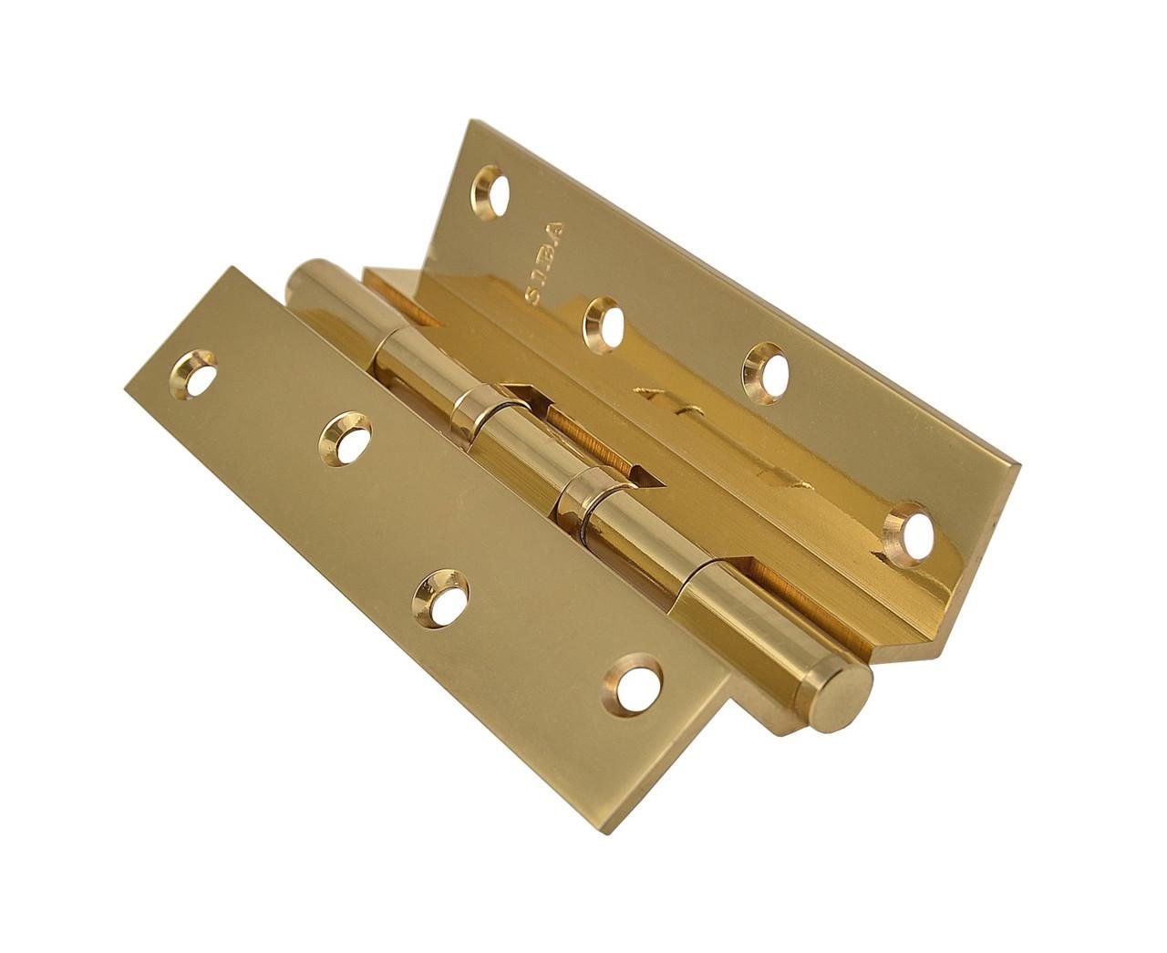 Петля дверна Siba кутова латунна 100 мм Полірована латунь (2BB 4"х3"х3 мм FHP BP CRANK) Петля дверна Siba кутова латунна 100 мм Полірована латунь (2BB 4"х3"х3 мм FHP BP CRANK)