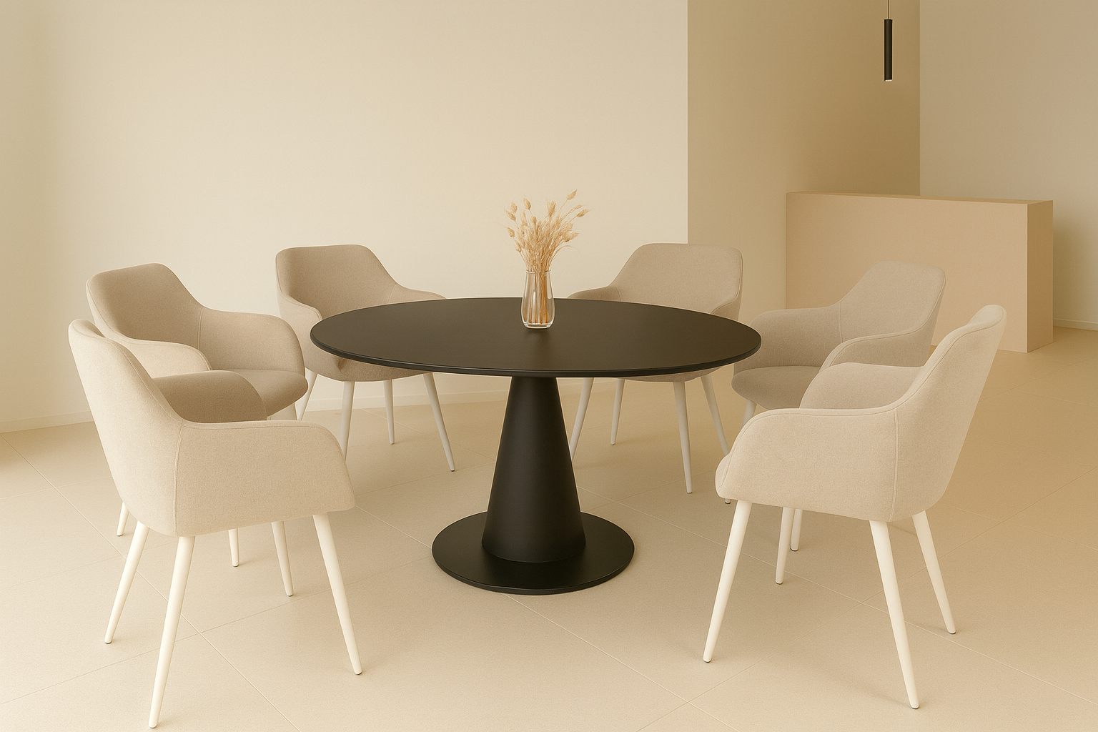 Комплект обеденных стульев Терра М-220 6 шт. с подлокотниками мохер 830x550x580 мм Макадамия/Капучино