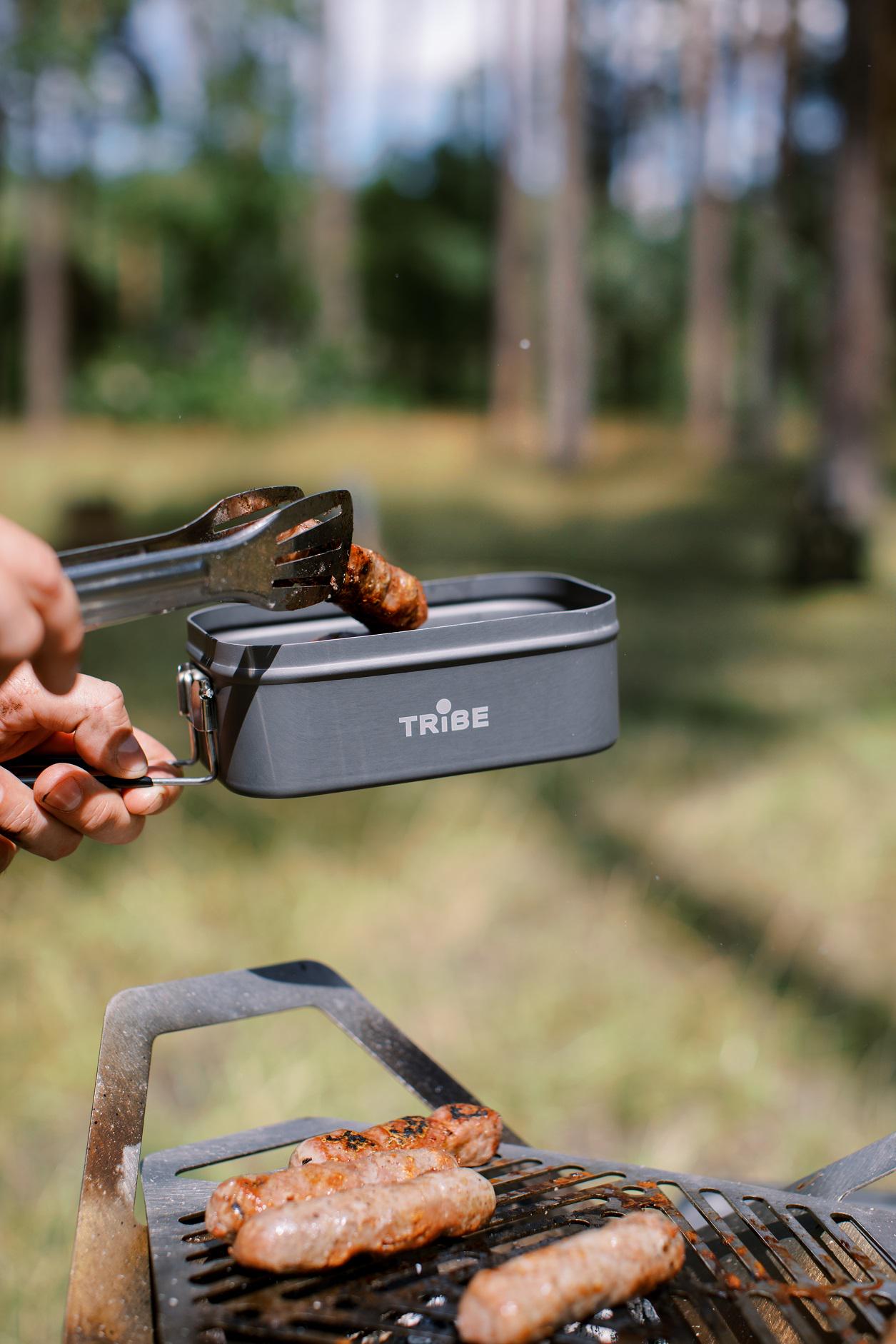 Контейнер для еды Tribe Lunch Box Alu алюминиевый со складной ручкой (T-FG-0016-grey) - фото 11