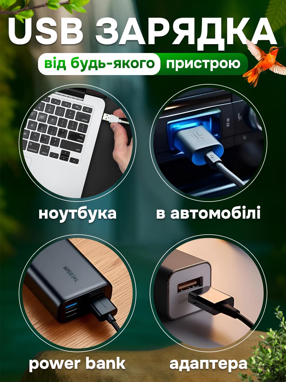 Вентилятор настільний Arranc-o AFS49064 на акумуляторі з USB зарядкою 1400mAh Білий (d960a2d3) - фото 7