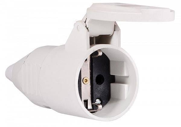 Розетка одноместная переносная АСКО-УКРЕМ ГП 16А/2 220V 2P/PE 212 Белый (A0080030009)