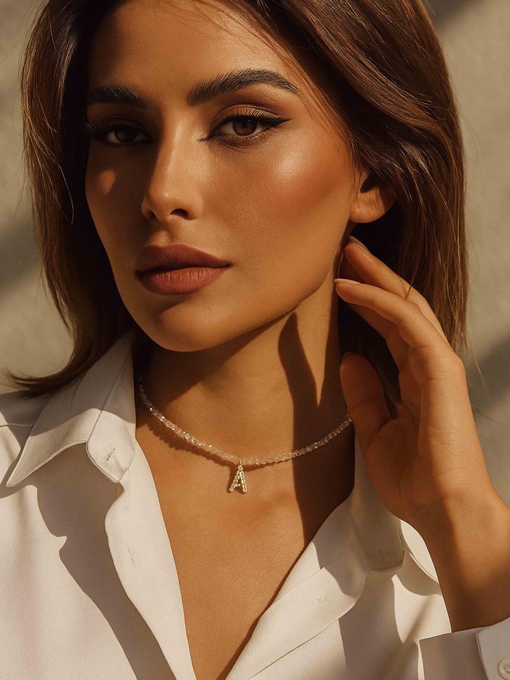 Чокер LeBijou блискучий кришталевий із Вашою літерою (4778)