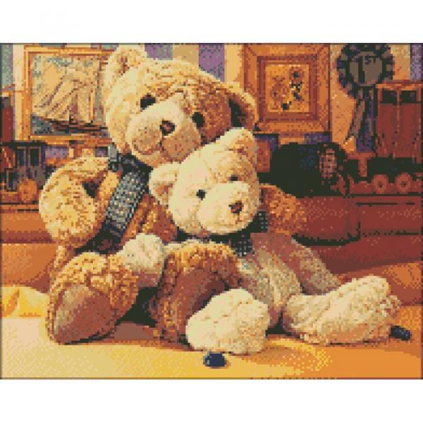 Алмазная мозаика Идейка Животные Мишки 40х50 см холст на подрамнике (АМ6017-mt)