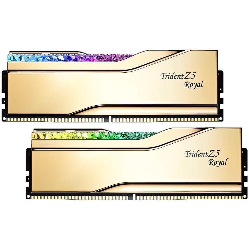 Оперативна пам'ять G.Skill Trident Z5 Royal DDR5 64 Гб Kit 6000 МГц Gold (F5-6000J2836G32GX2-TR5G)