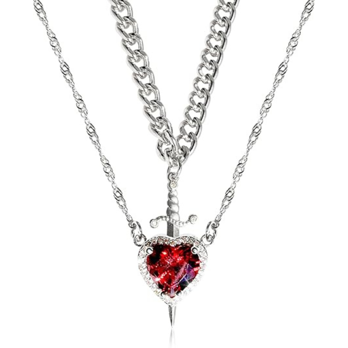 Кулони парні для закоханих LakedHeart Сріблястий (2629)