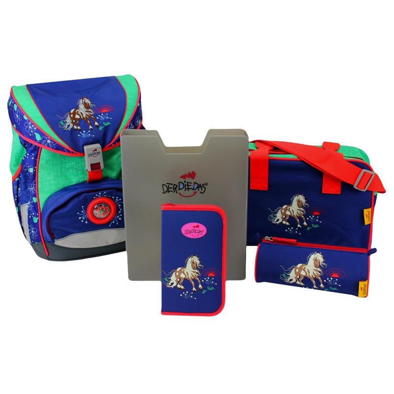 Школьный ранец DerDieDas Ergoflex Happy pony Счастливая пони с наполнением 5 предметов