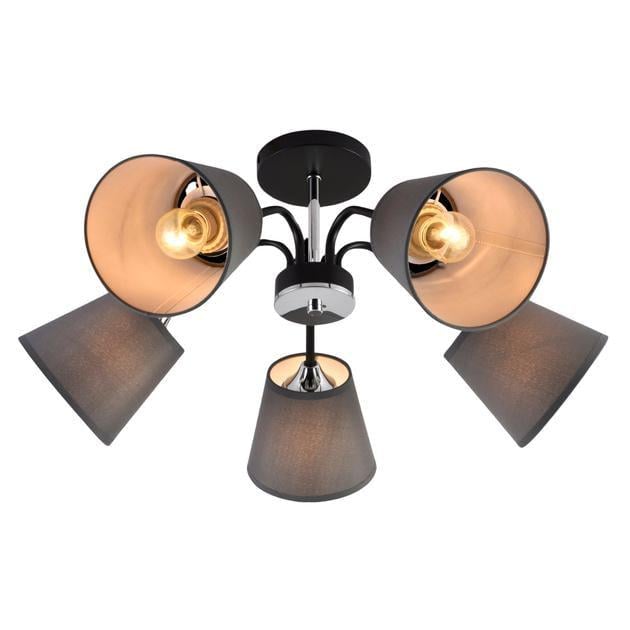 Люстра декоративна стельова Valeso V XA1459/5 BK+CR 60W на 5 плафонів (00000140809)