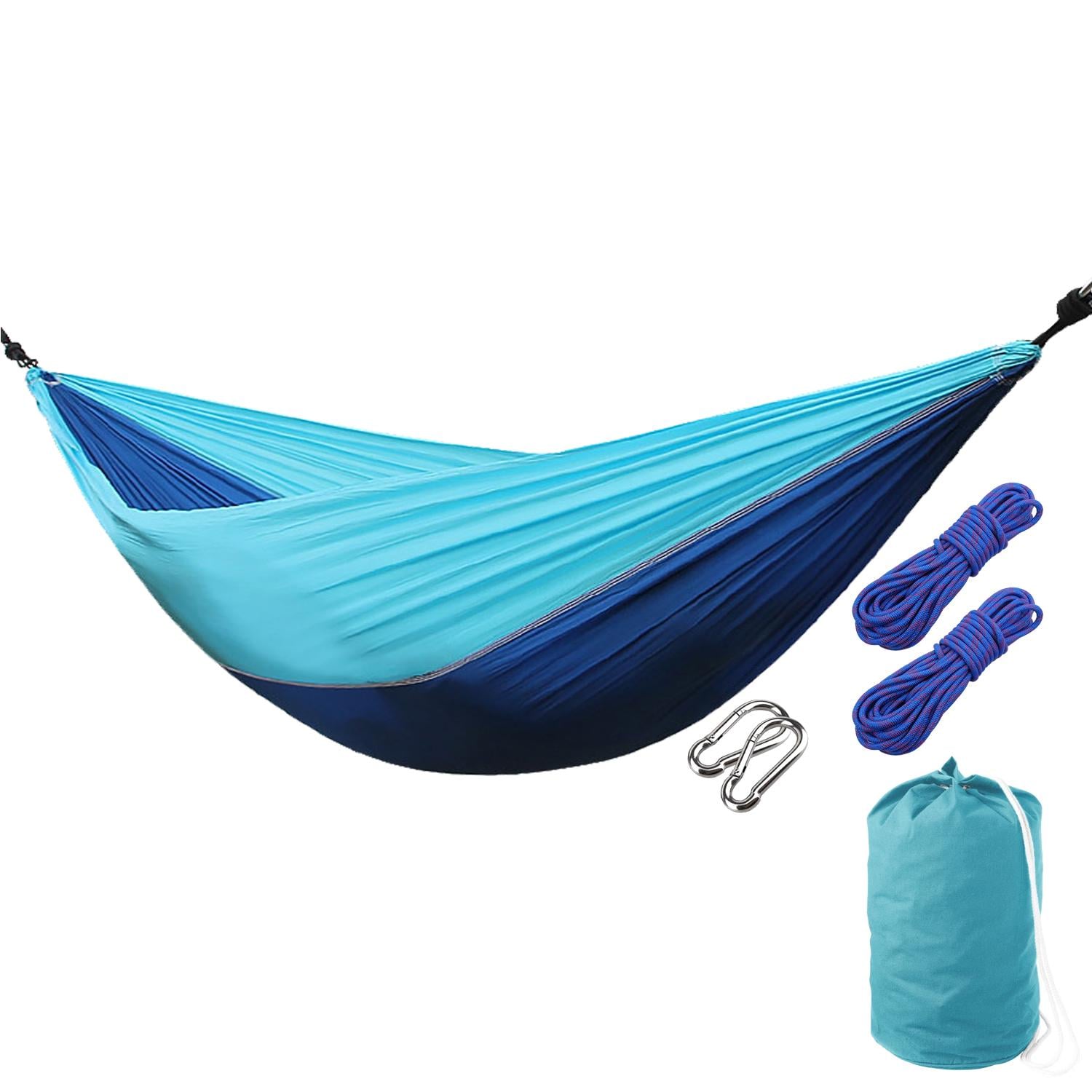 Гамак туристический двухместный Hammock без планки 1,4х2,8 м Сине-голубой