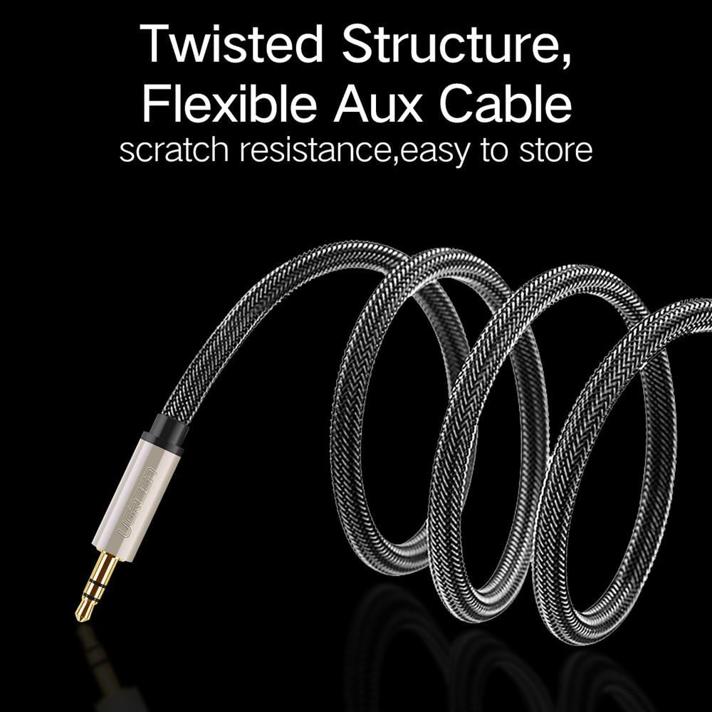 Кабель аудіо UGREEN AV125 3,5 мм Male to 3,5 мм Male Hi-Fi Audio Cable Net Braid 3 м Black (10605) - фото 8 Кабель аудіо UGREEN AV125 3,5 мм Male to 3,5 мм Male Hi-Fi Audio Cable Net Braid 3 м Black (10605) - фото 8