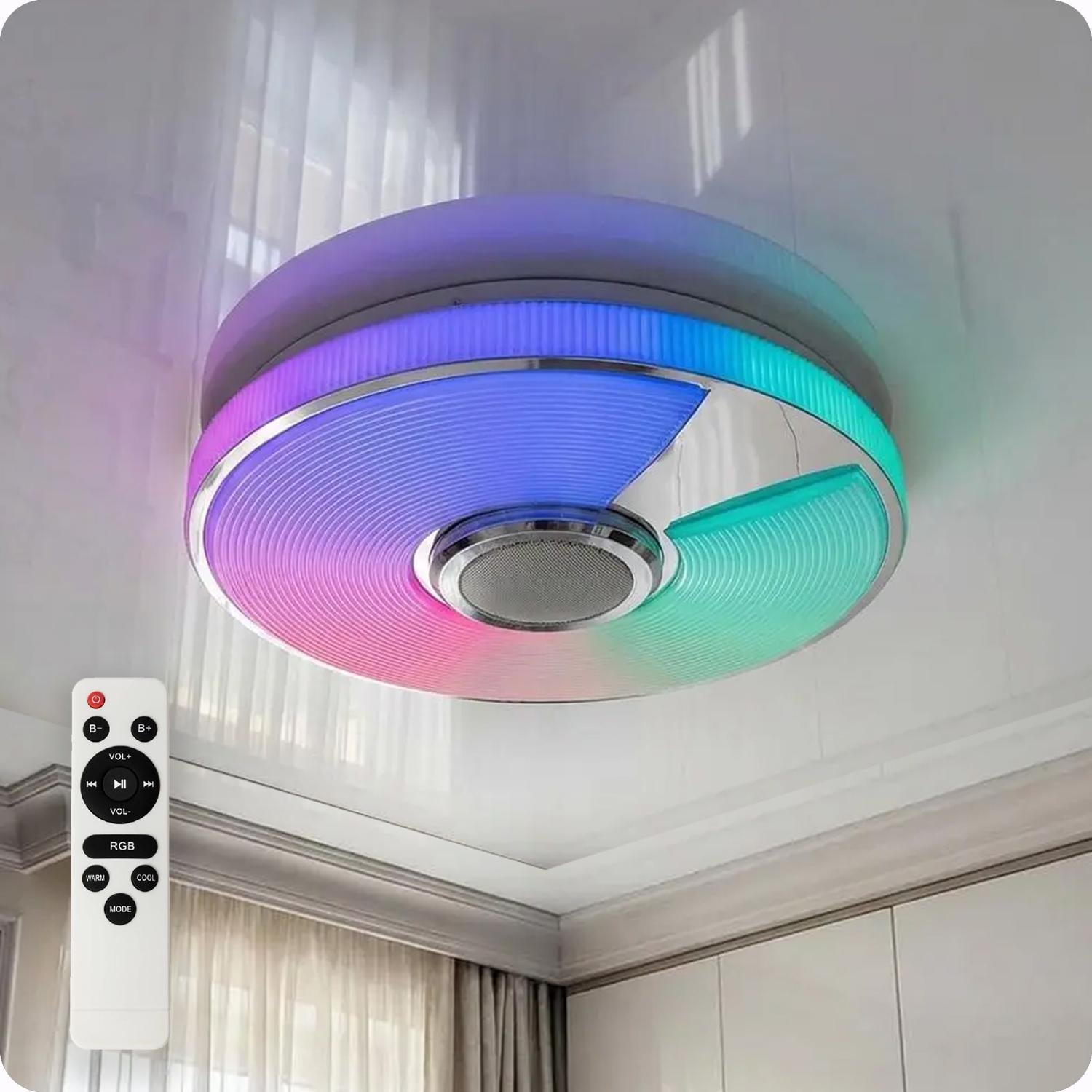 Люстра світлодіодна 517 Dlight RGB з пультом і колонкою 70 Вт Білий (02150)