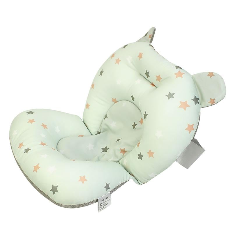 Матрасик коврик для ребенка в ванночку с креплениями Bestbaby 330P Green Stars