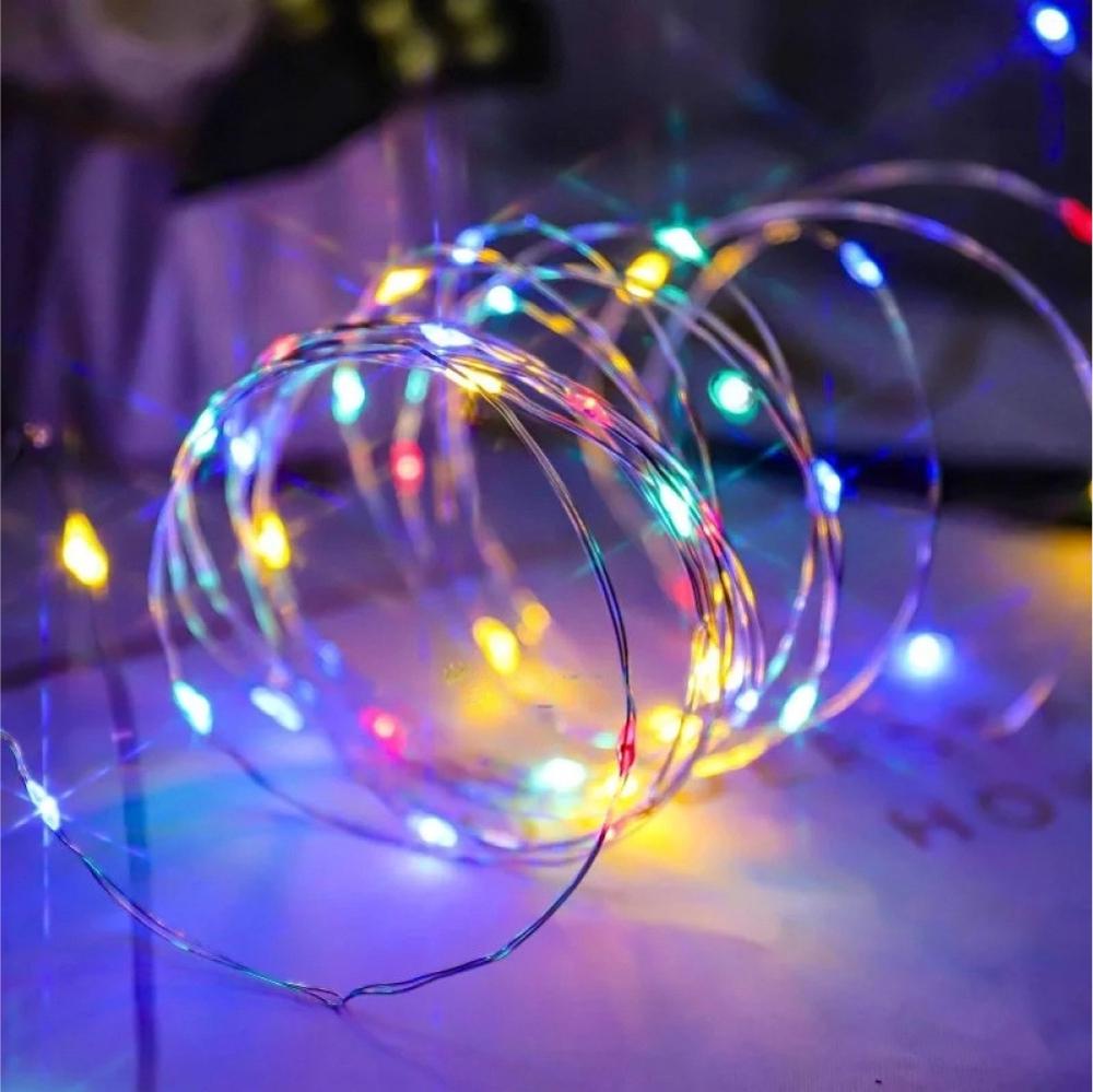 Гирлянда светодиодная Роса на батарейках 3 м статический режим 30 LED IP44 Мультиколор - фото 3