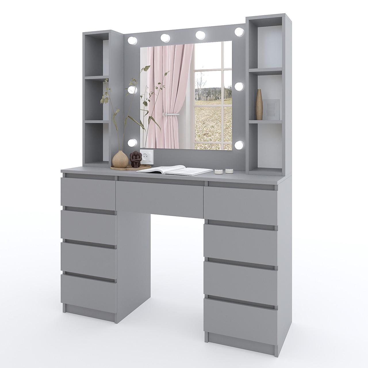 Туалетний столик New and Classic із підсвічуванням 1600х1200х400 мм Антрацит - фото 2