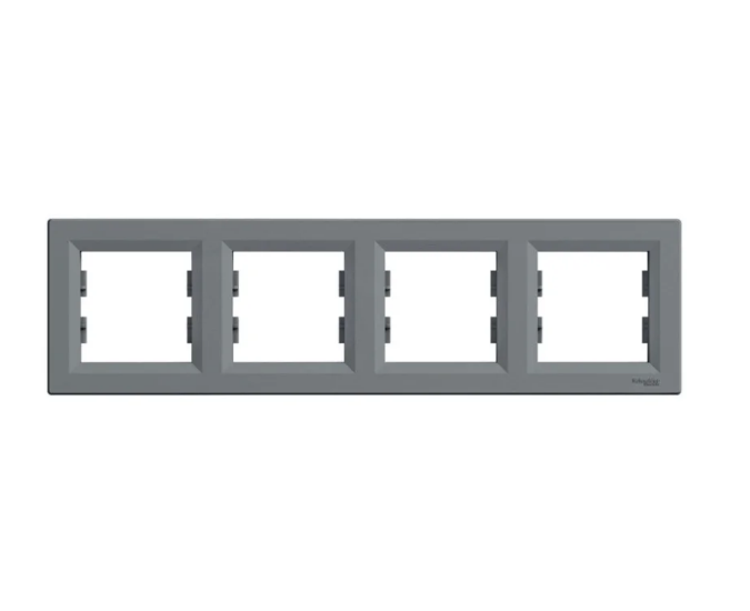Рамка четверна горизонтальна Schneider Asfora сталь (28425704)