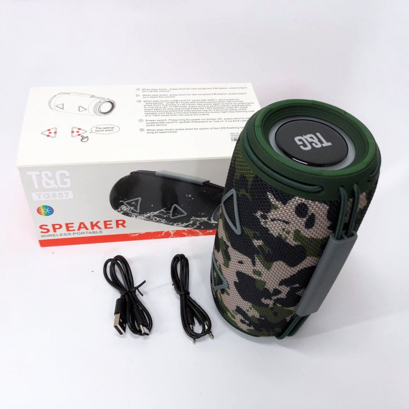 Колонка портативная TG 657 Bluetooth с RGB подсветкой Camo (tf4896) - фото 13