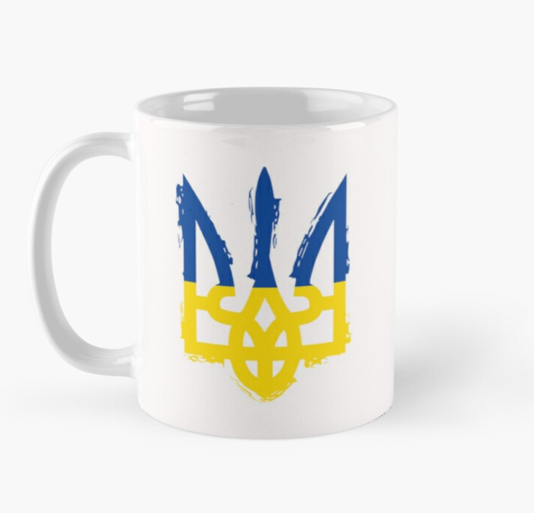 Чашка керамическая с принтом Герб Украины Сине-желтый 330 мл Белый (УКР127Ч) Чашка керамическая с принтом Герб Украины Сине-желтый 330 мл Белый (УКР127Ч)