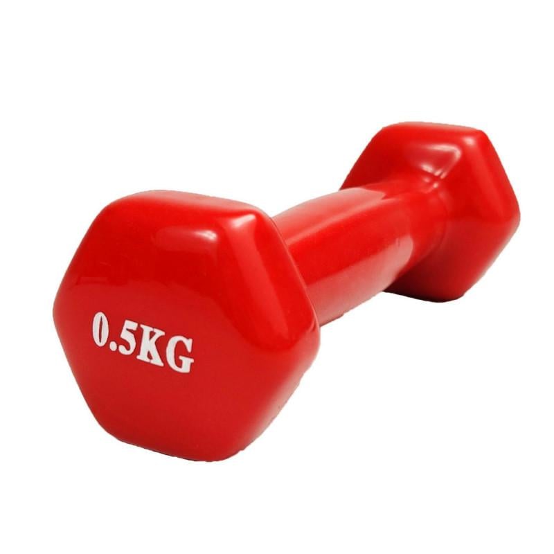 Гантель с виниловым покрытием Feel Fit 1 шт. 0,5 кг Красный