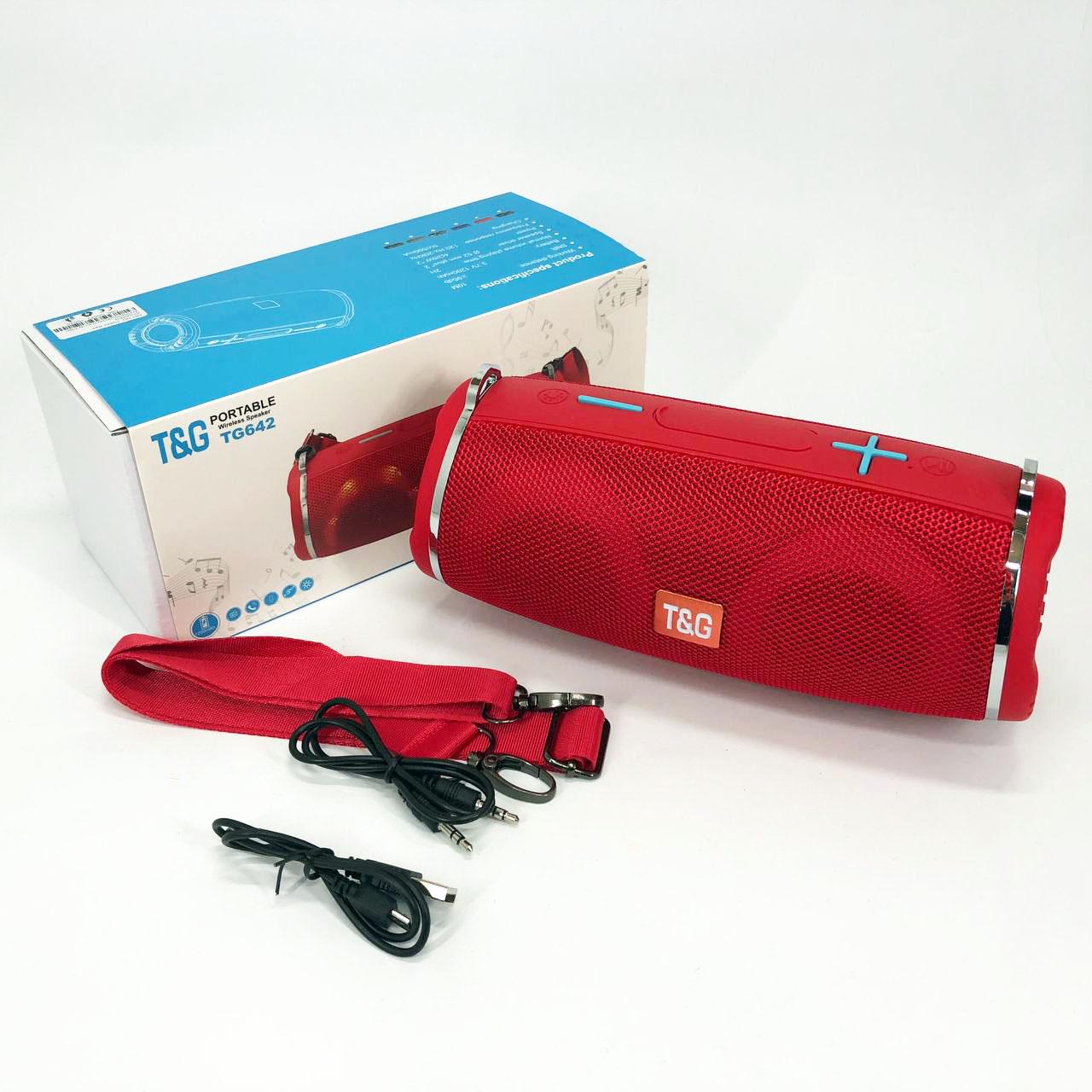 Колонка портативная с RGB подсветкой и ремешком TG642 Красный - фото 7