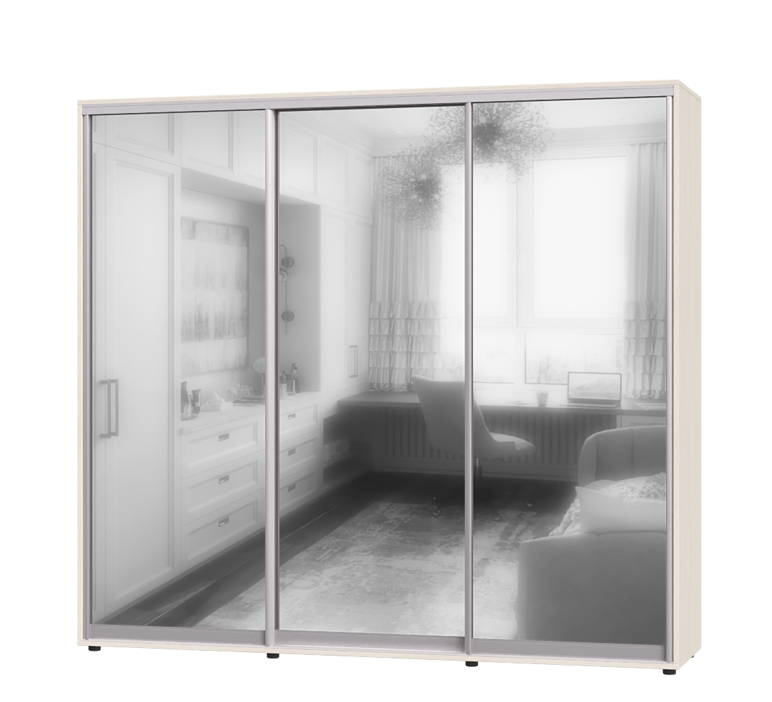 Шафа-купе тридверна Еверест ШК-05 250х60х220 см Дуб Молочний (07521)