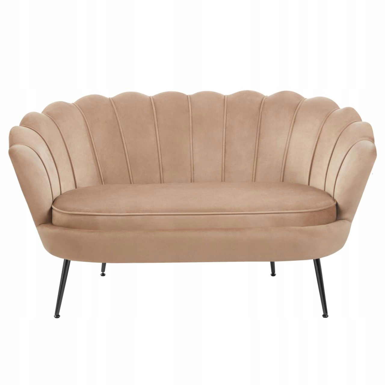 Диван GLAMOUR Flowers 2-местный с бархатной оболочкой, Cappuccino