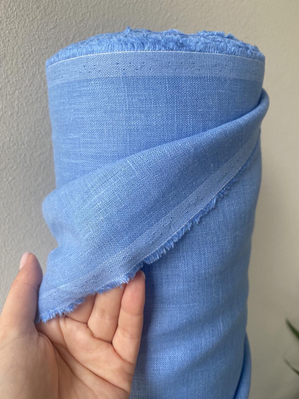 Ткань костюмная LINEN PLUS 100% лен 150 см 757 Голубой - фото 8 Ткань костюмная LINEN PLUS 100% лен 150 см 757 Голубой - фото 8
