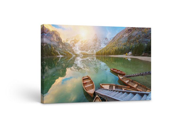 Картина на холсте KIL Art Лодки и горный пейзаж 51x34 см (388)