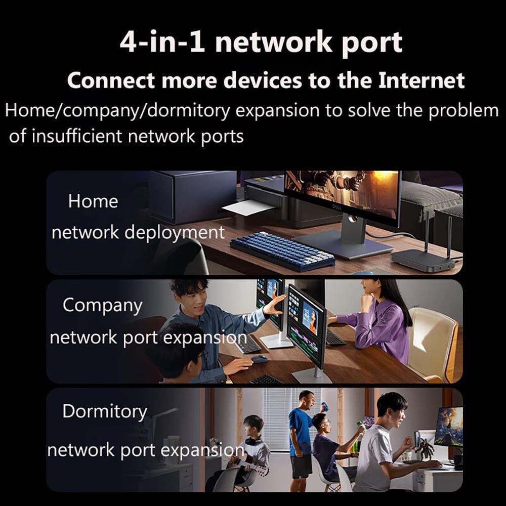 Коммутатор сетевой Ugreen 5-портовый алюминиевый 10 гбит/с Черный (15641EU) - фото 6 Коммутатор сетевой Ugreen 5-портовый алюминиевый 10 гбит/с Черный (15641EU) - фото 6