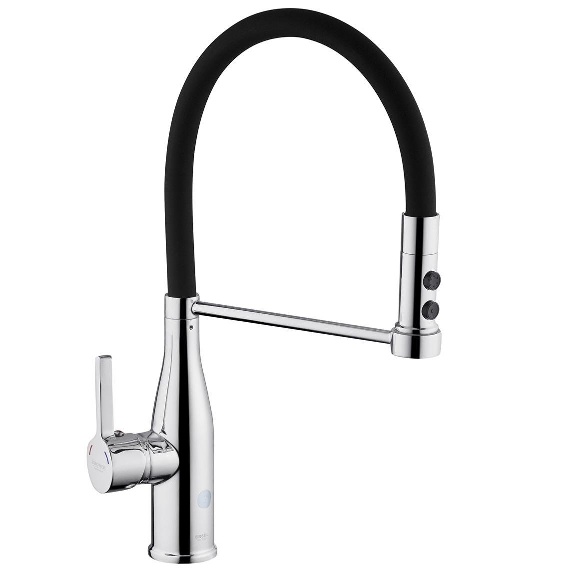 Змішувач для кухні Kroner Ersel CV033804 з гнучким виливом Чорний (234005)