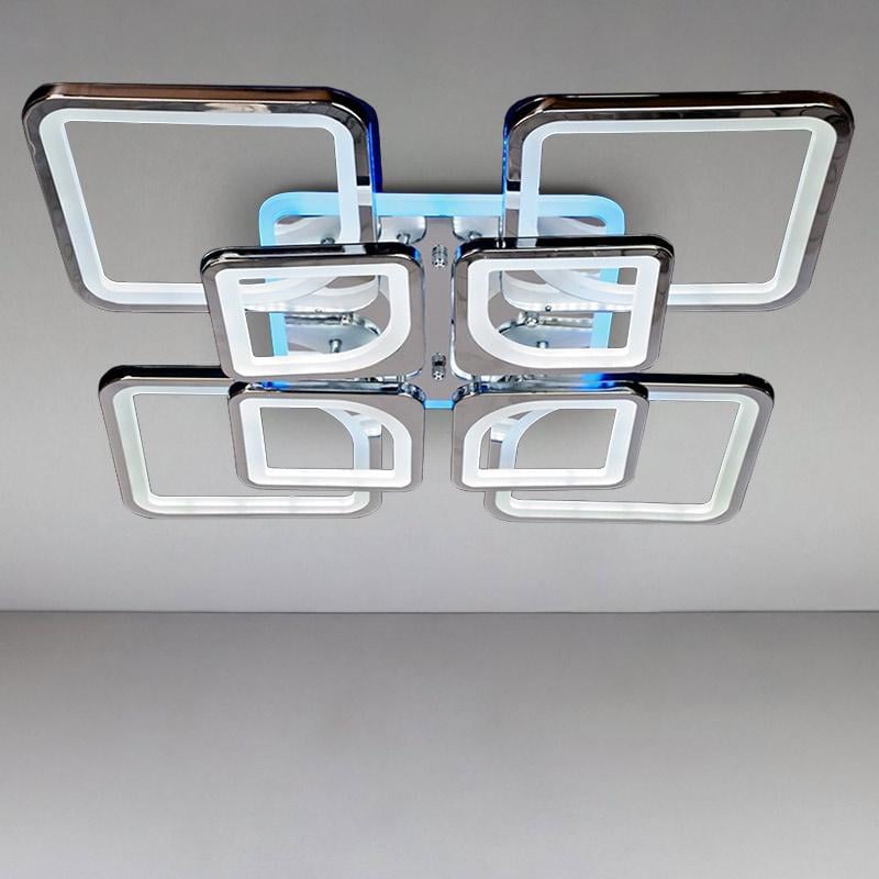 Люстра потолочная светодиодная Light House DS-14890/4+4 LED 3color dimmer 190W Хром