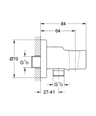 Подключение для душевого шланга Grohe RELEXA 28628000 с держателем ручого душа (30077) - фото 2