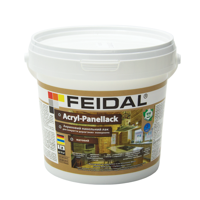 Лак панельний матовый на водной основе без запаха Feidal Acryl-Panellack 5 л (2034870084) - фото 2 Лак панельний матовый на водной основе без запаха Feidal Acryl-Panellack 5 л (2034870084) - фото 2