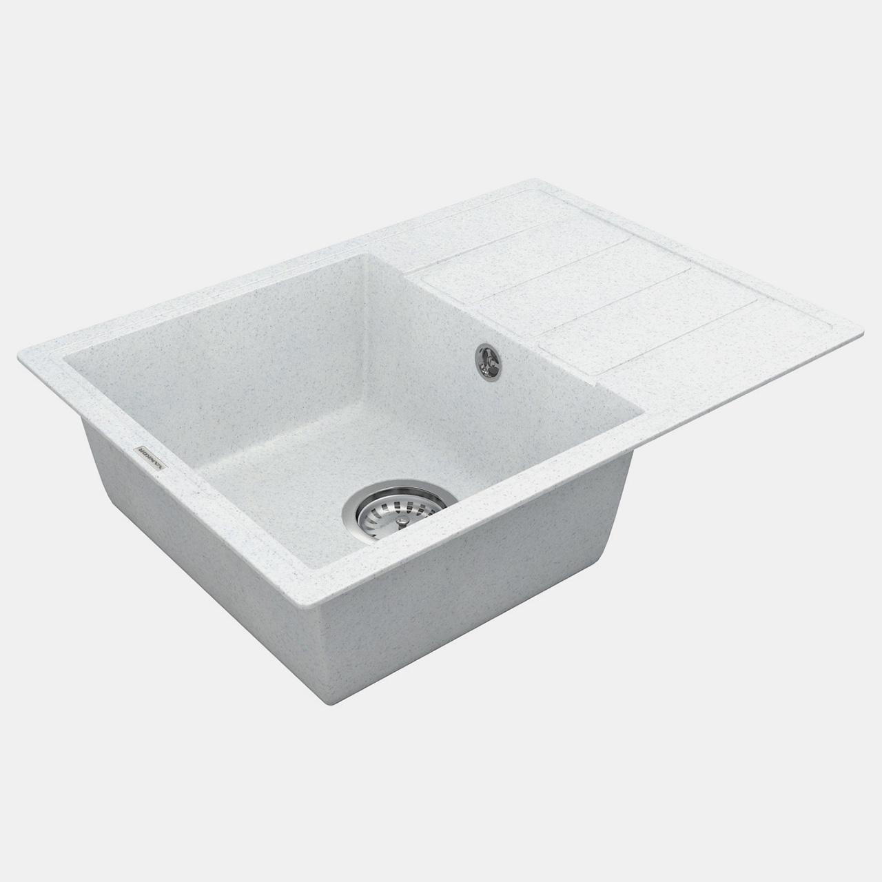 Мойка кухонная VANKOR Easy EMP 02.62 + сифон 610х435х170 мм White stone - фото 4 Мойка кухонная VANKOR Easy EMP 02.62 + сифон 610х435х170 мм White stone - фото 4