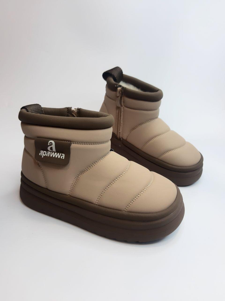 Черевики зимові Apawwa для дівчинки р. 32 20 см Бежевий (5760 beige)