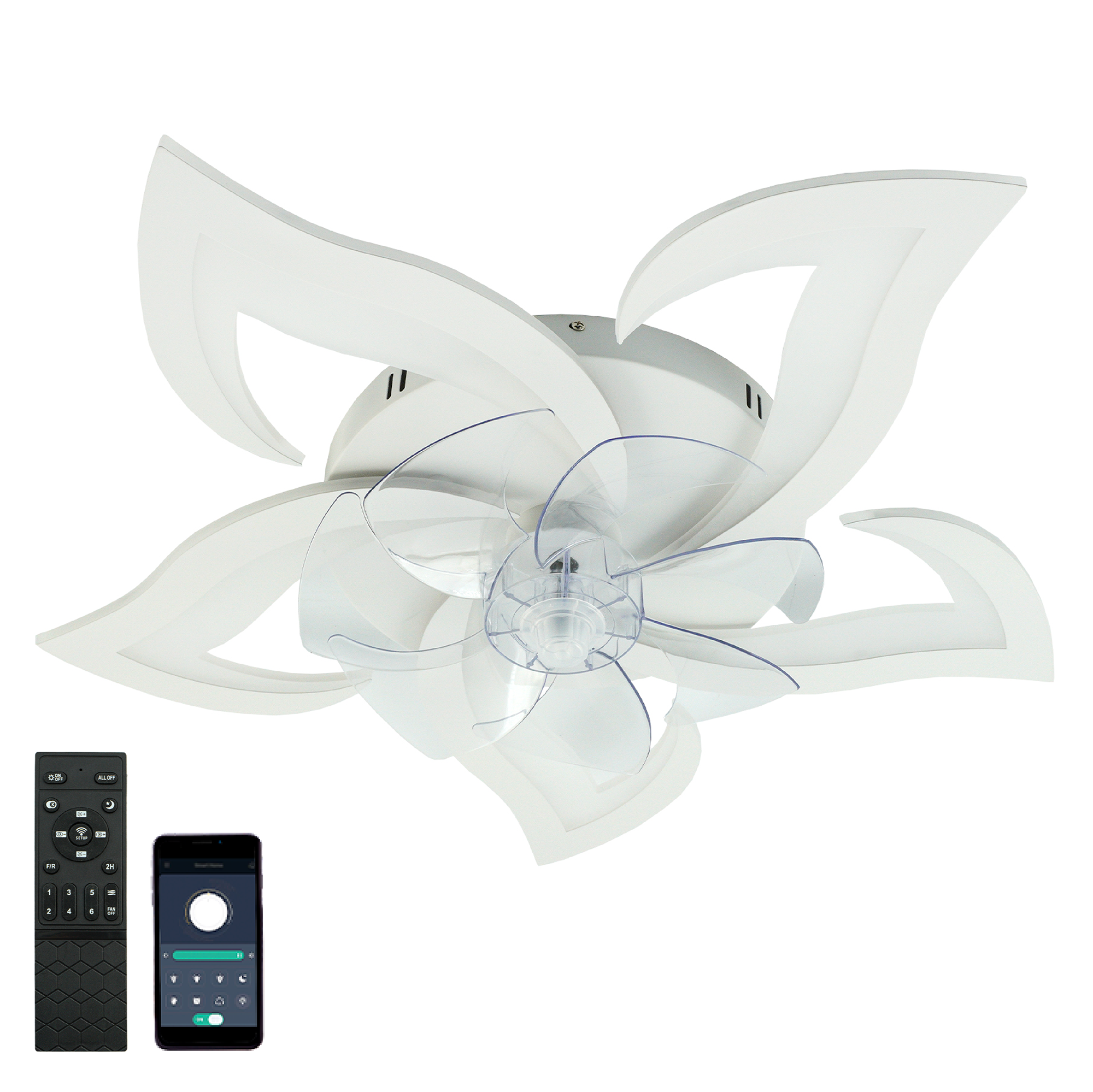 Люстра с вентилятором ESLLSE FAN ELLA LED с пультом 72/18 Вт 680x120 мм Белый (10420) - фото 10