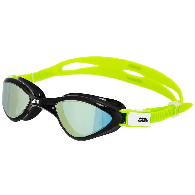 Очки для плавания Mad Wave Rapid Tech L Rainbow M048104 Черно-зеленый (60444237)