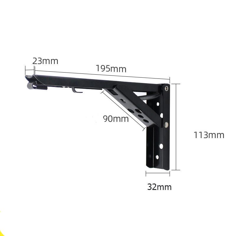 Держатель-консоль полок из нержавеющей стали ZUOGANG Fold Bracket F8 складной 19,5 см Черный (2325) - фото 3